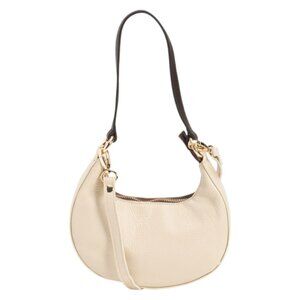 VALENTINA Made In Italy Leather Half Moon Shoulder Bag